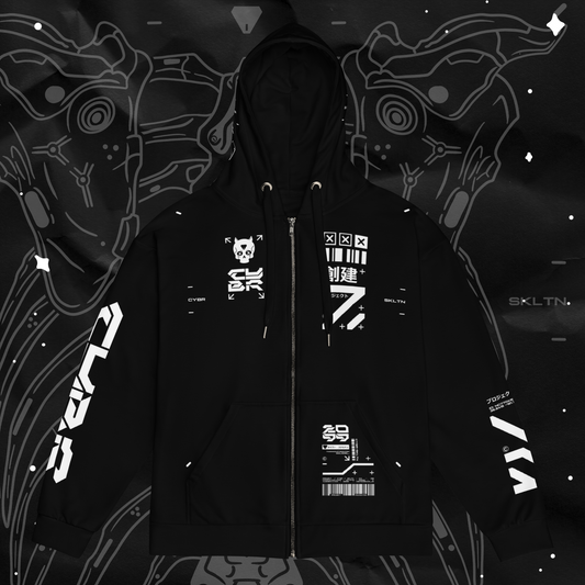 Projekt: CYBR SKLTN All-Over Print Zip Hoodie