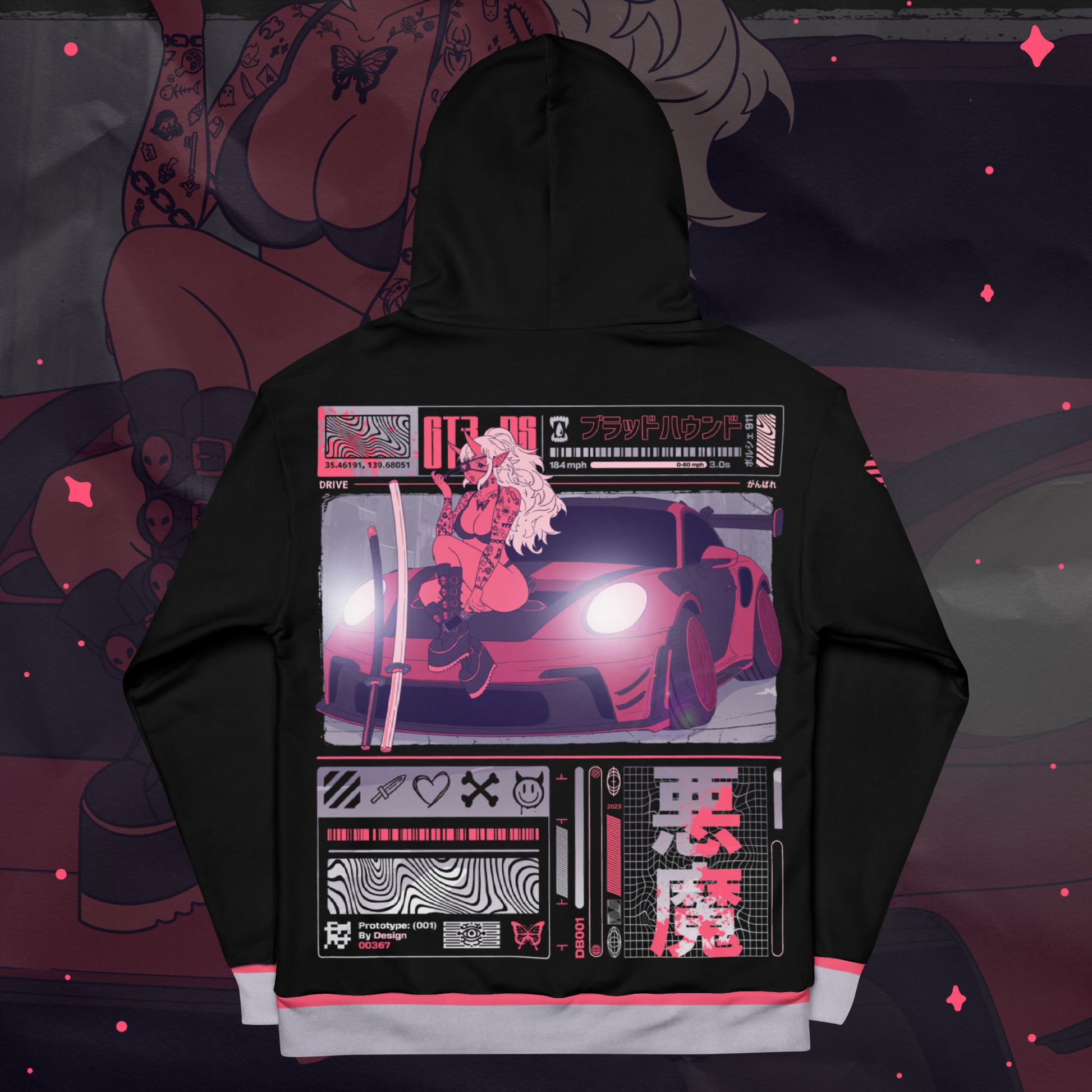 Bloodhound All Over Print Hoodie Yhama Clothing