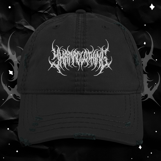 Yhama KVLT Metal Logo Distressed Dad Hat