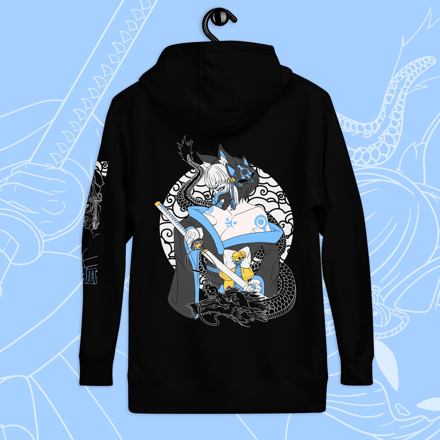 Black Kitsune Unisex Hoodie